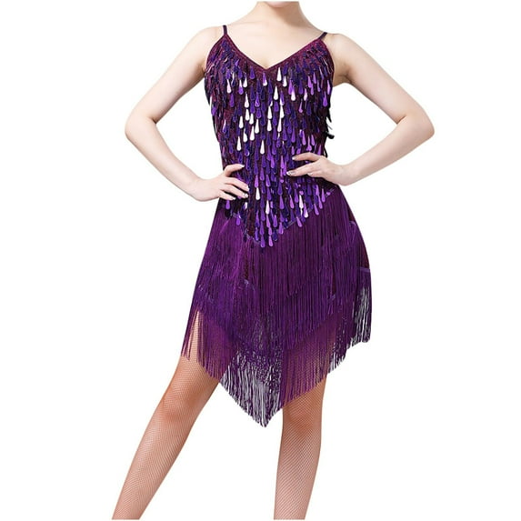 Gxdcog Women's 1920s Flapper Dress,V Neck Great Gatsby Fringe Dresses Cami for Formal/Party/Prom/Club/Wedding