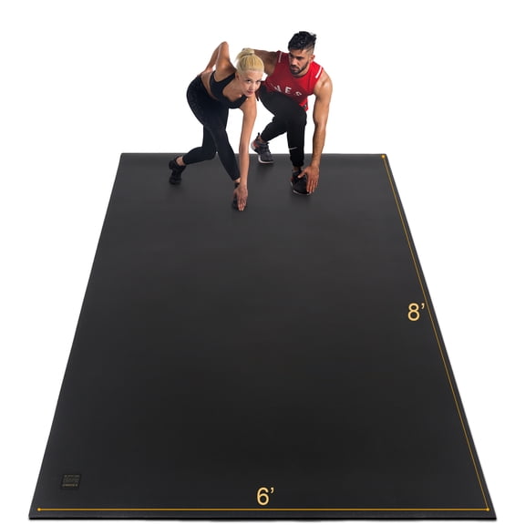 Gxmmat Extra Large Exercise Mat 6'x8'x7mm, Thick Workout Mats for Home Gym Flooring, High Density Non-Slip Durable Cardio Mat, Shoe Friendly, Great for Plyo, MMA, Jump Rope, Stretch, Fitness