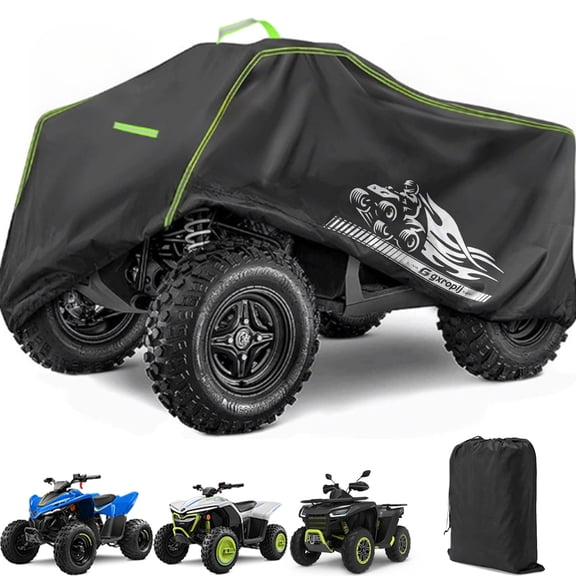 Gxroplj ATV Cover, Waterproof 210D PU 4 Wheeler Cover with Reflective Strip,Dustproof Anti Windproof All Weather for Polaris Sportsman Yamaha Honda Black,Size XXXL