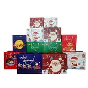 Gxrteck 12 Pack Christmas Gift Bags Large Reusable Christmas Tote Bags, Durable Christmas Bags for New Year's Shopping, Christmas Surprise, Xmas Party Supplies