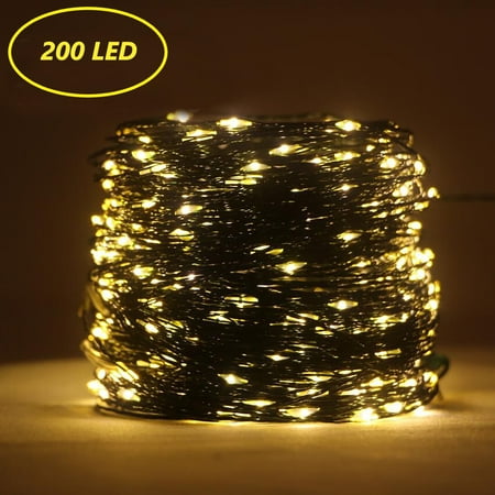 Gxrteck Christmas Lights, 200 LED 66 FT LED String Lights Battery Operated Fairy Lights for Indoor Outdoor Home Party Garden Christmas Decoration