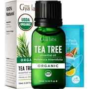Gya Labs Organic Australian Tea Tree Essential Oil for Skin - (0.34 fl oz) - Natural Tea Tree Oil for Hair & Face, Toenails, Scalp & Piercings