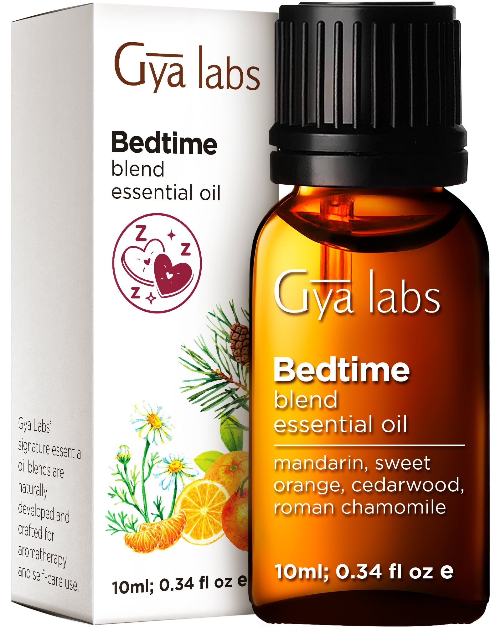 Gya Labs Bedtime Essential Oil Blend for Diffuser- Natural Aromatherapy Bedtime Oil for Sleep, Calming & Relaxing (0.34 Fl Oz)