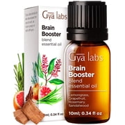 Gya Labs Brain Booster Essential Oil Blends - 0.34 fl oz - Natural Oils from Lemongrass, Rosemary and More for Humidifier Aromatherapy