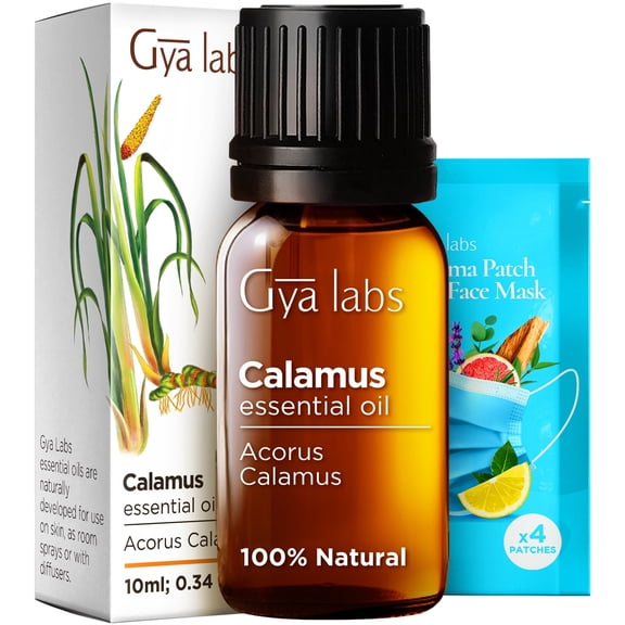 Gya Labs Calamus Essential Oil for Focus, Memory & Stress Relief - 0.34 Fl Oz