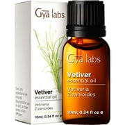 Gya Labs Calming Vetiver Essential Oil for Diffuser & Aromatherapy, Premium Vetiver Oil for Body Comfort, Massage, Soaps & Candles Making - 0.34 fl oz