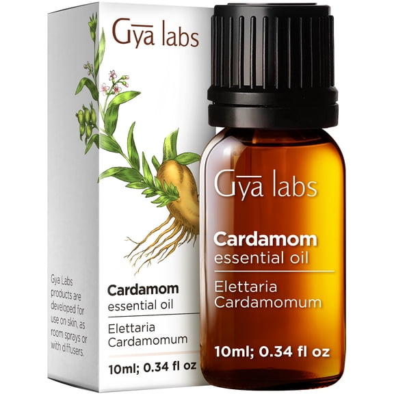 Gya Labs Cardamom Essential Oil for Nausea Relief & Digestion Relief - 0.34 Fl Oz
