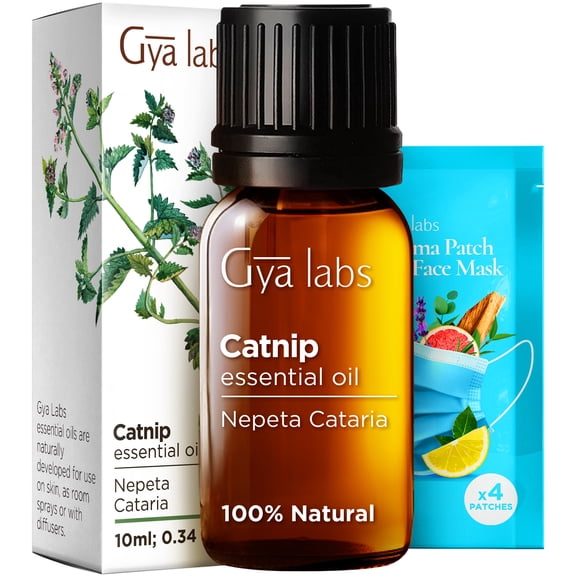Gya Labs Catnip Essential Oil - 0.34 Fl Oz - for Hair, Skin, Diffuser, Aromatherapy & DIY Candle Making Scent