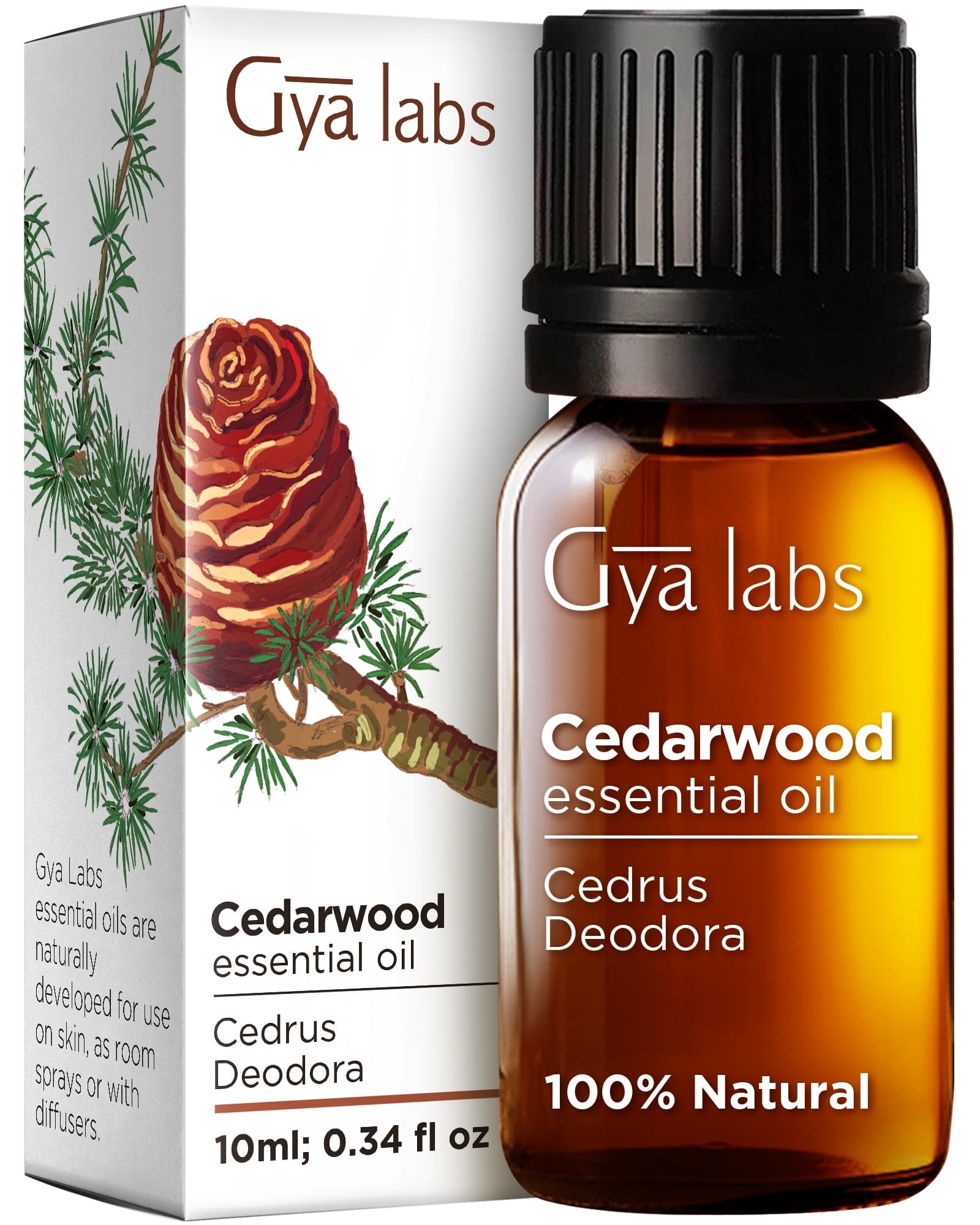 Gya Labs Cedarwood Essential Oil for Hair and Diffuser, Aromatherapy & Skin - 0.34 fl oz