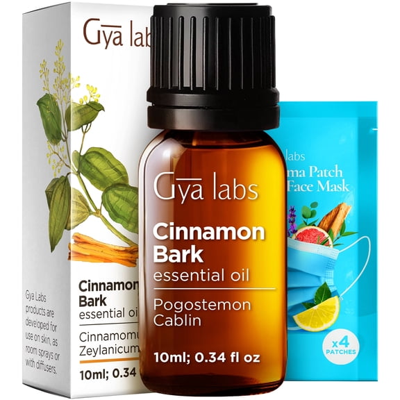 Gya Labs Cinnamon Bark Essential Oil - 0.34 Fl Oz - for Hair, Skin, Diffuser, Aromatherapy & DIY Candle Making Scent