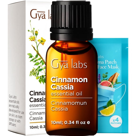 Gya Labs Cinnamon Cassia Essential Oil for Aromatherapy, Skin, Pain and Sore Muscles, 0.34 fl oz