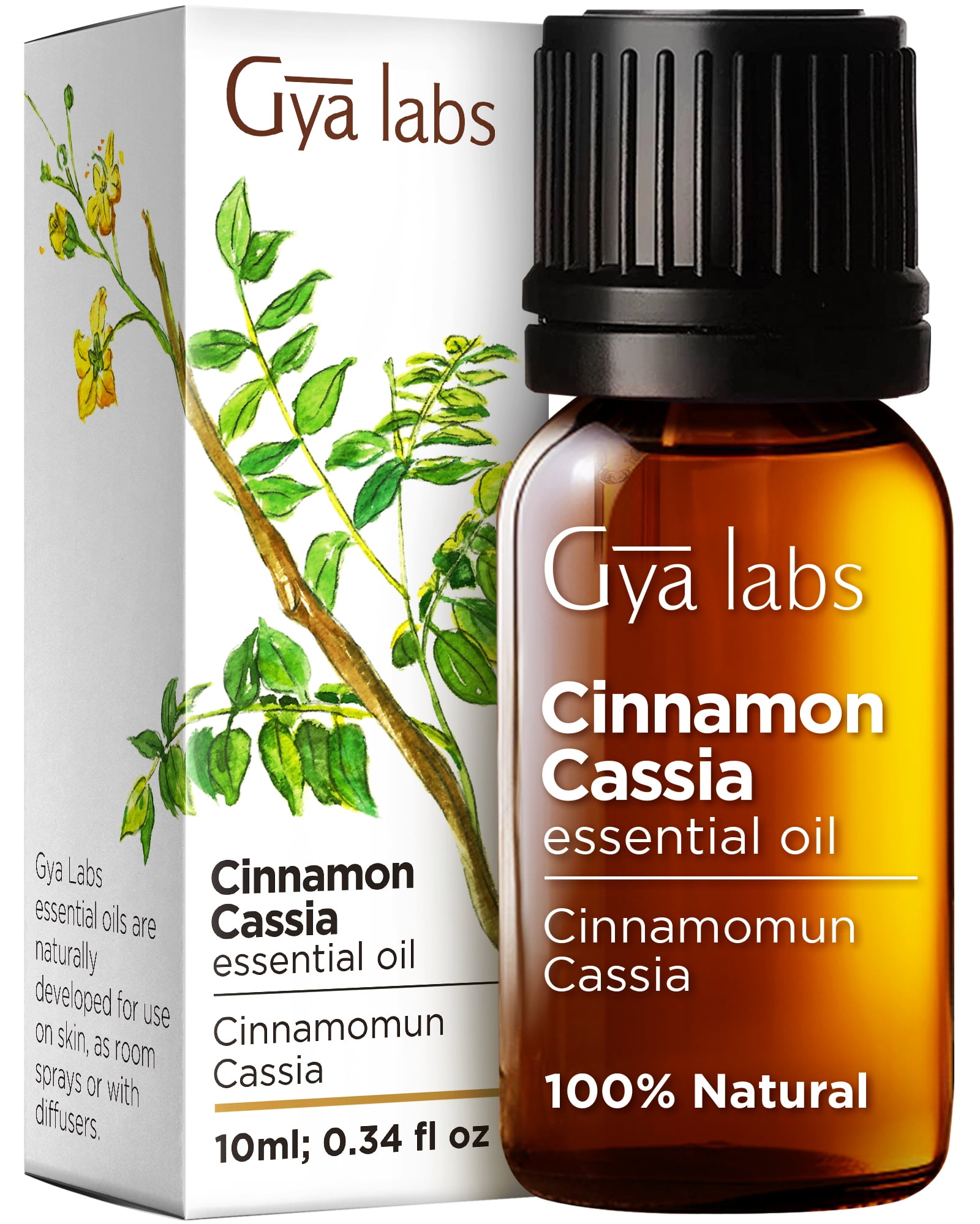 Gya Labs Cinnamon Cassia Essential Oil for Aromatherapy, Skin, Pain and Sore Muscles, 0.34 fl oz