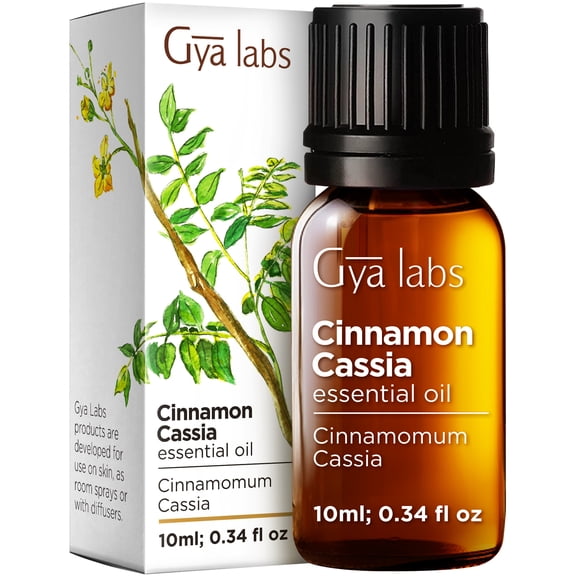 Gya Labs Cinnamon Cassia Essential Oil for Aromatherapy, Skin, Pain and Sore Muscles, 0.34 fl oz