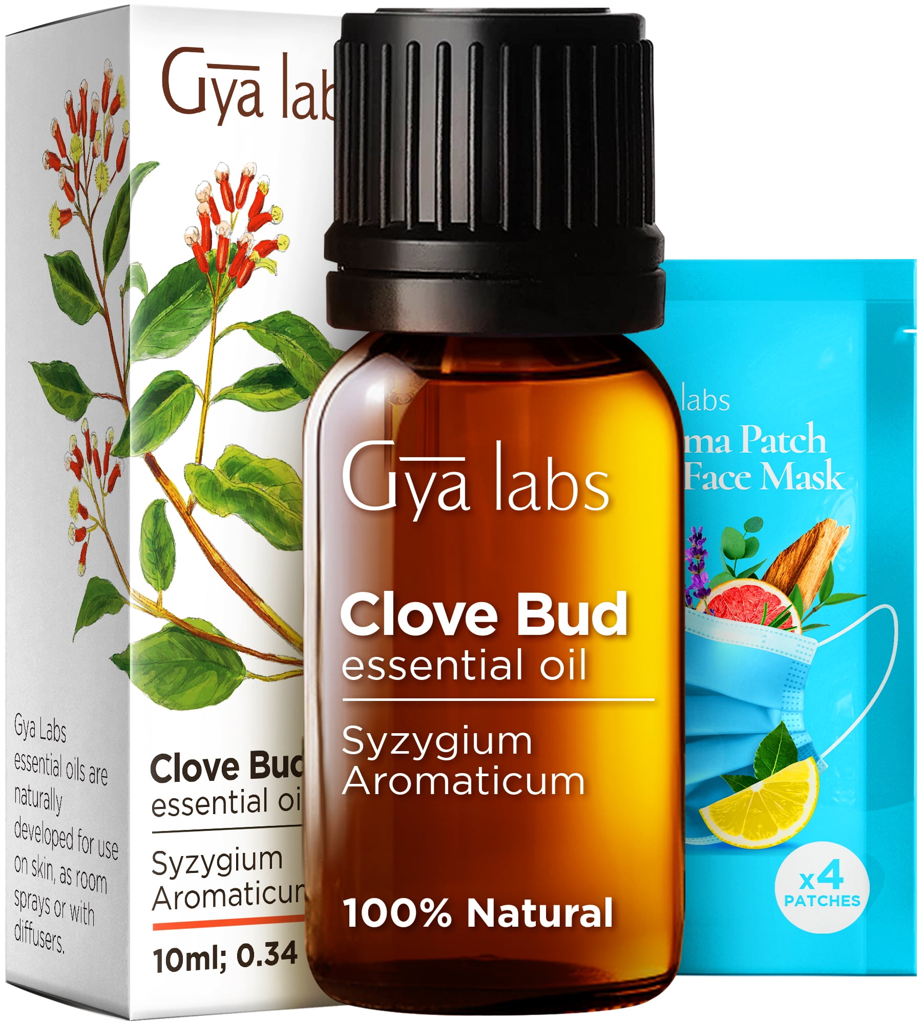 Gya Labs Clove Oil for Oral Care and Discomfort, Clove Oil Essential Oil for Hair, Skin, Teeth and Gums (0.34 fl oz)
