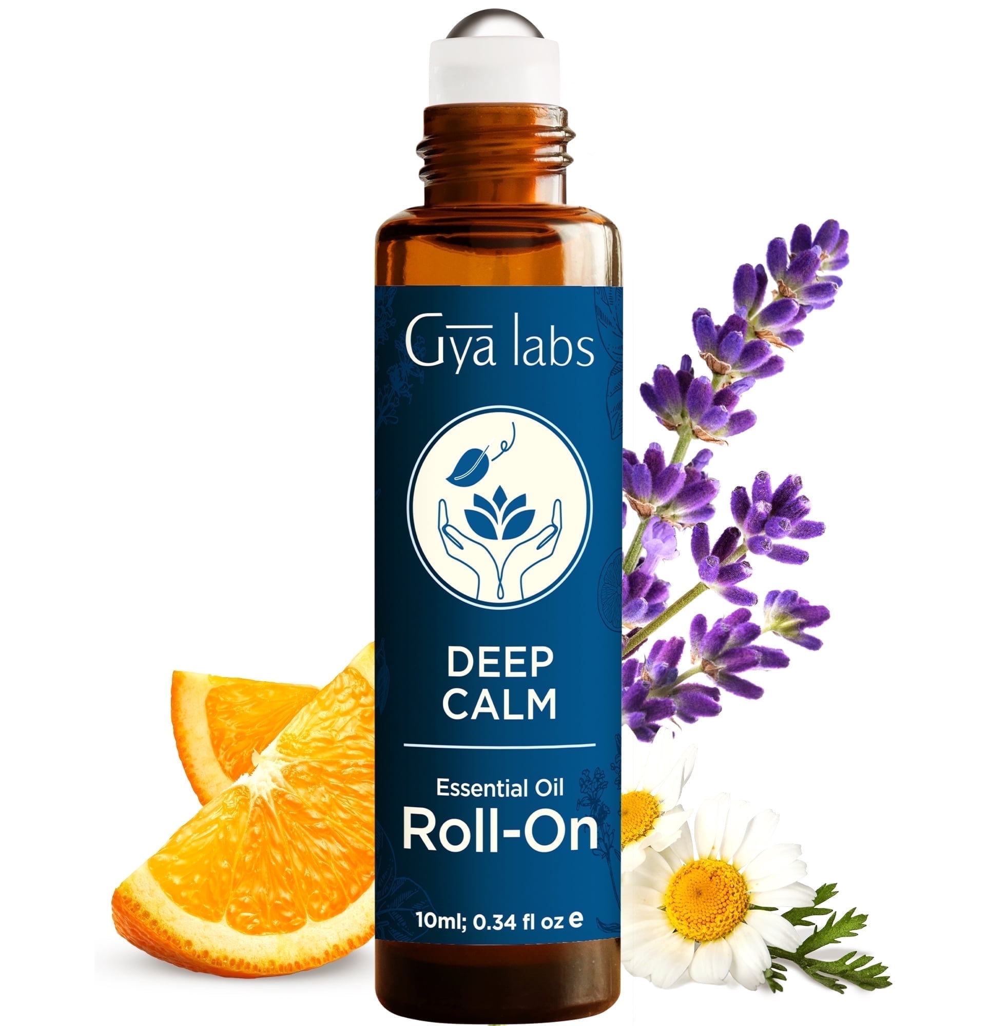 Gya Labs Deep Calm Essential Oil Roll on - Relaxing Gifts for Women, Calming Oil, Chamomile & Lavender Aromatherapy Blend, Travel Size (0.34 Fl Oz)