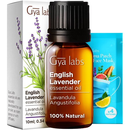 Gya Labs English Lavender Oil Essential Oil for Diffuser- Lavender Oil Essential Oils for Skin - Lavender Essential Oil for Hair (0.34 Fl Oz)
