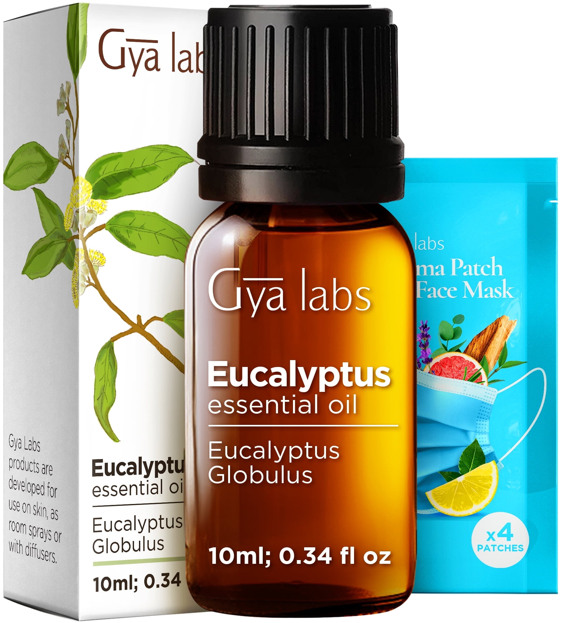 Gya Labs Eucalyptus Essential Oil for Diffuser, Skin, Humidifier, Sinus & Hair - 0.34 fl oz