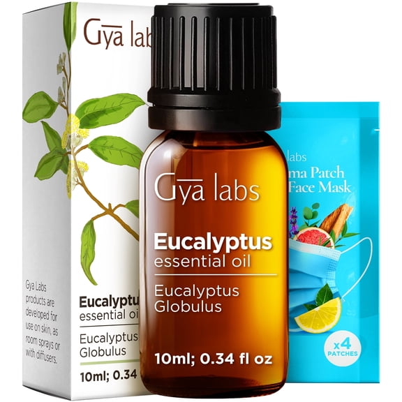 Gya Labs Eucalyptus Essential Oil for Diffuser, Skin, Humidifier, Sinus & Hair - 0.34 fl oz