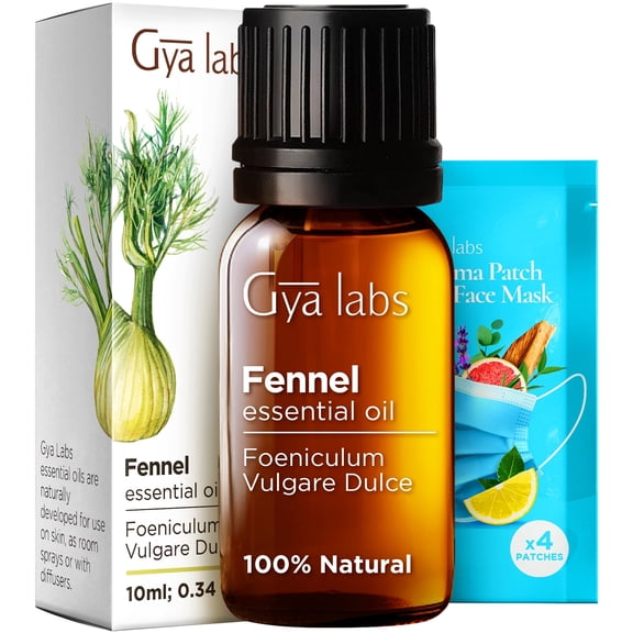 Gya Labs Fennel Essential Oil - 0.34 fl oz - for Digestion Relief & Breathing, Alcohol-Free, Non-Irritating, All Natural