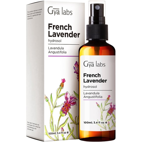 Gya Labs Lavender Water Hydrosol - 3.4 fl oz - Lavender Floral Water for Face, Body, Hair, Room Spray, Pillows, Linens, Home Cleaning - Calming Floral Aroma, Gentle On All Skin Types