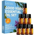 thumbnail image 1 of Gya Labs Good Vibes Essential Oil Set, Essential Oils for Diffusers, Self-Care, Skin, Candle Making & Gift Set - Peppermint, Rosemary, Rose Geranium, Lemongrass, Roman Chamomile - 8 x 0.17 fl oz, 1 of 8