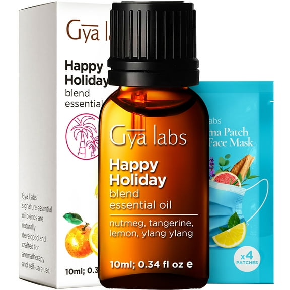 Gya Labs Happy Holiday Essential Oil Blend - Comforting & Uplifting, Festive Season Aromatherapy Oil (0.34 Fl Oz)