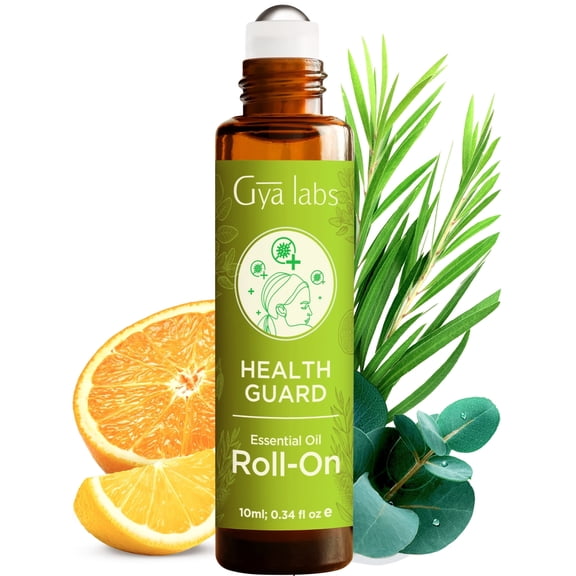 Gya Labs Health Guard Essential Oil Roll On - 0.34 fl oz - Travel Size Roller for Camping, Skin, Aromatherapy Relief, Convenience