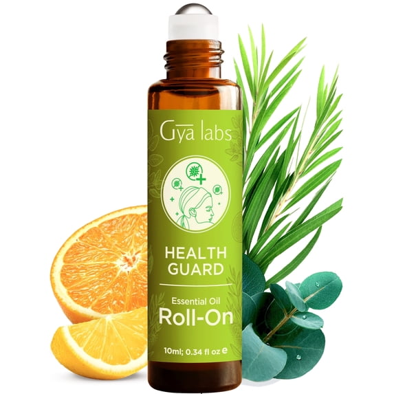 Gya Labs Health Guard Essential Oil Roll On - 0.34 fl oz - Travel Size Roller for Camping, Skin, Aromatherapy Relief, Convenience