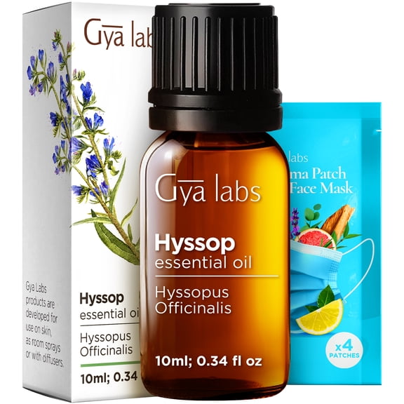 Gya Labs Hyssop Essential Oil for Diffuser - 0.34 Fl Oz - 100% Pure Natural Hyssop Oil for Skin, Aromatherapy & Candle Making Scent