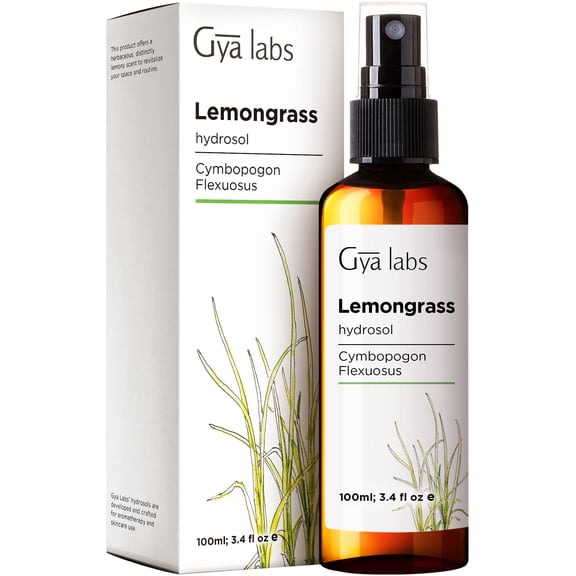 Gya Labs Lemongrass Hydrosol -3.4 fl oz - Lemongrass Spray for Face, Skin, Body, Hair, Outdoor Use, Aromatherapy