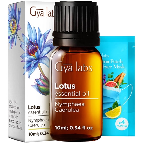 Gya Labs Lotus Essential Oil - 0.34 fl oz - for Hair, Skin, Diffuser, Aromatherapy & DIY Candle Making Scent