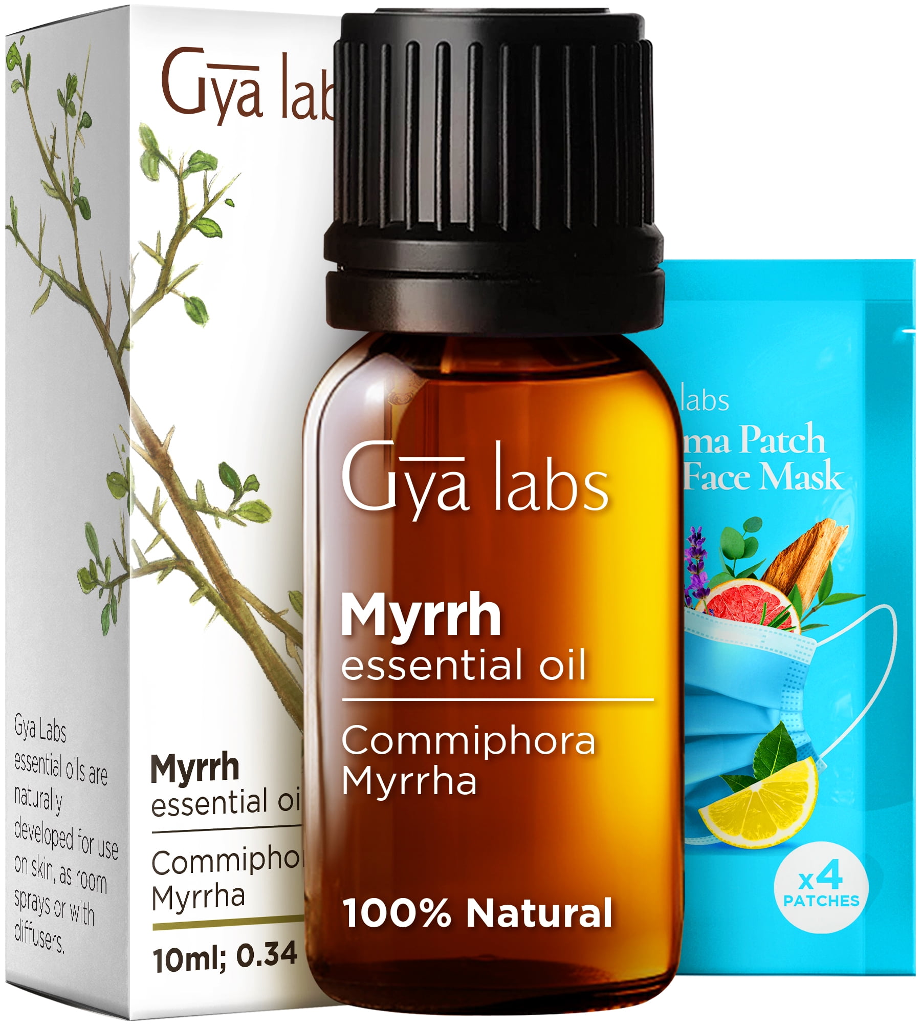 Gya Labs Myrrh Essential Oil for Diffuser - Calming and Tranquil Myrrh Essential Oil Soothing & Relaxing for Hair and Skin, Candle Making & Massage (0.34 fl oz)