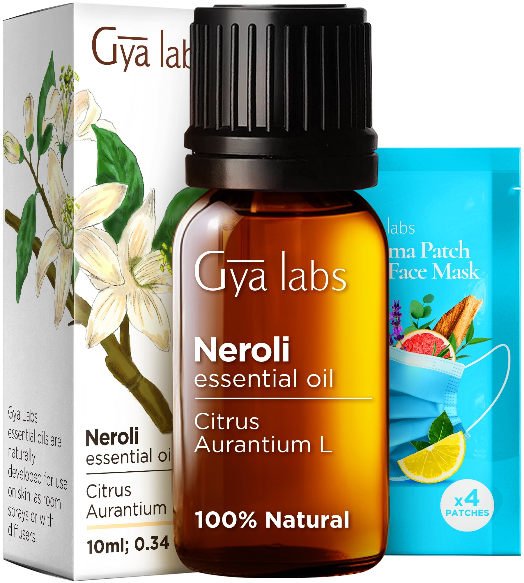 Gya Labs Neroli Essential Oil for Aromatherapy, Skin, Soap & Candle Making - Natural Fragrance - 0.34 fl oz