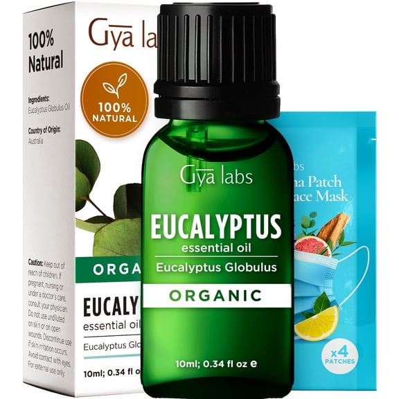 Gya Labs Organic Eucalyptus Essential Oil for Diffuser - Eucalyptus Essential Oil Organic for Skin, Humidifier & Hair (0.34 fl oz)