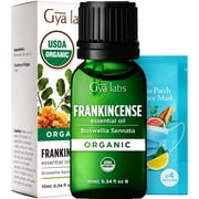 Gya Labs Organic Frankincense Essential Oil - 0.34 fl oz - for Skin, Hair, Diffuser, Aromatherapy, DIY Candle Making Scents