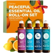 Gya Labs Peaceful Roll-On Essential Oil Set, 0.34 fl oz Each, Calming Aromatherapy Blends for Relaxation, Christmas & Stocking Stuffers Gift