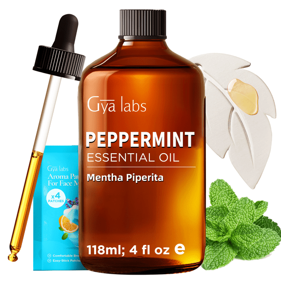 Gya Labs Peppermint Essential Oil with Aromatherapy stone