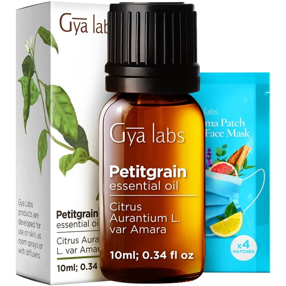 Gya Labs Petitgrain Essential Oil - 0.34 fl oz- for Hair, Skin, Diffuser, Aromatherapy & DIY Candle Making Scent