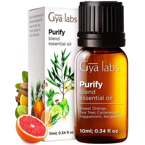 Gya Labs Purify Essential Oil Blend for Diffuser & Skin - Fresh & Cleansing Scent for Aromatherapy, Air Freshener (0.34 fl oz)