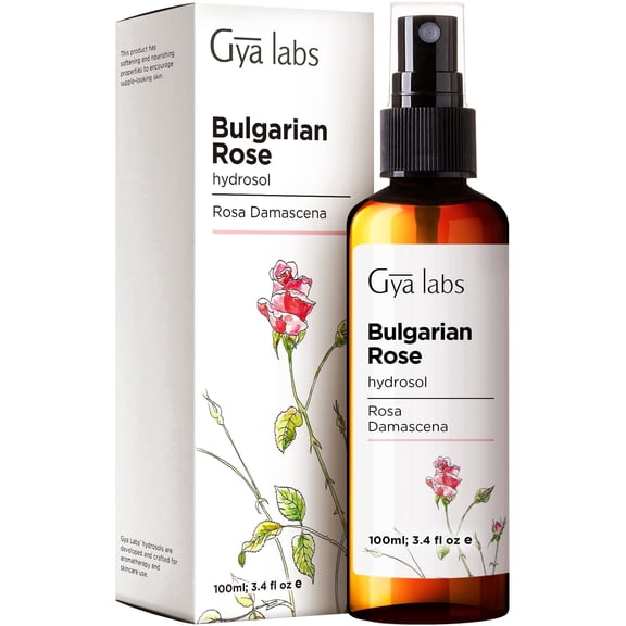 Gya Labs Rose Bulgaria Hydrosol - 3.4 fl oz - Multi-Use Skin Toner & Hair Refresher, Pillow Room & Linen Spray