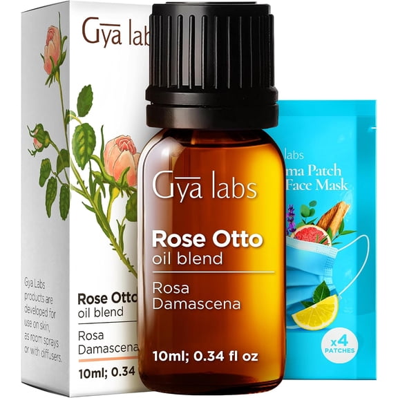 Gya Labs Rose Otto Essential Oils for Skin Use & Aromatherapy - Rose Essential Oil for Diffuser, Skin, Face, Hair & Perfume (0.34 fl oz)