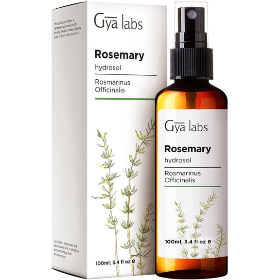 Gya Labs Rosemary Hydrosol - 3.4 fl oz - Rosemary Essential Oil Water Spray Stimulates Hair and Scalp for Fuller Look