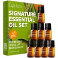 thumbnail image 1 of Gya Labs Signature Essential Oil Set, Essential Oils for Home - Diffusion, Self-Care, Skin, DIY - Peppermint, Lavender, Orange, Tea Tree, Vanilla, Rosemary, Lemongrass, Frankincense - 8 x 0.17 fl oz, 1 of 7