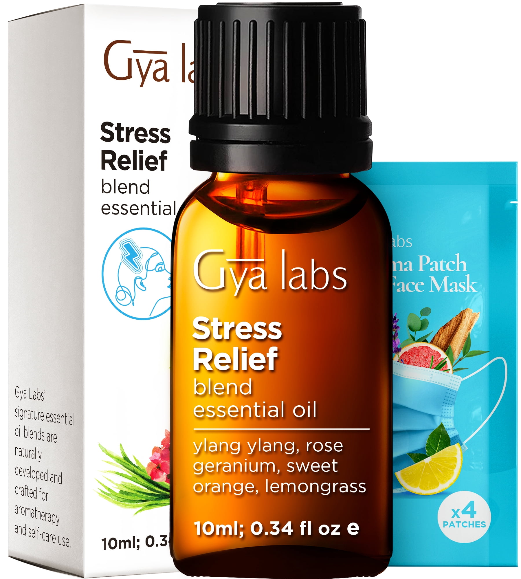 Gya Labs Stress Relief Essential Oils for Diffuser & Aromatherapy - Natural Oils for Relaxing, Soothing & Self-Care (0.34 fl oz)