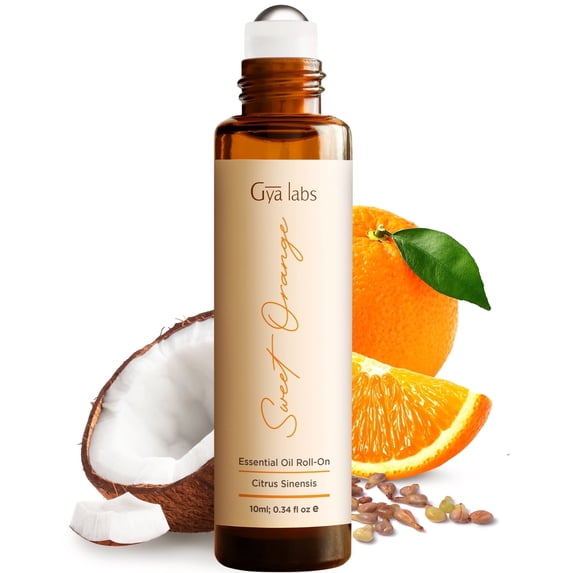 Gya Labs Sweet Orange Essential Oil Roll On for Sleep & Stress Relief (0.34 fl oz)