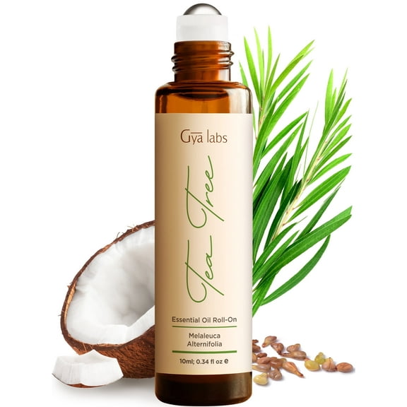 Gya Labs Tea Tree Essential Oil Roll On for Breakouts & Skin Care (0.34 fl oz)