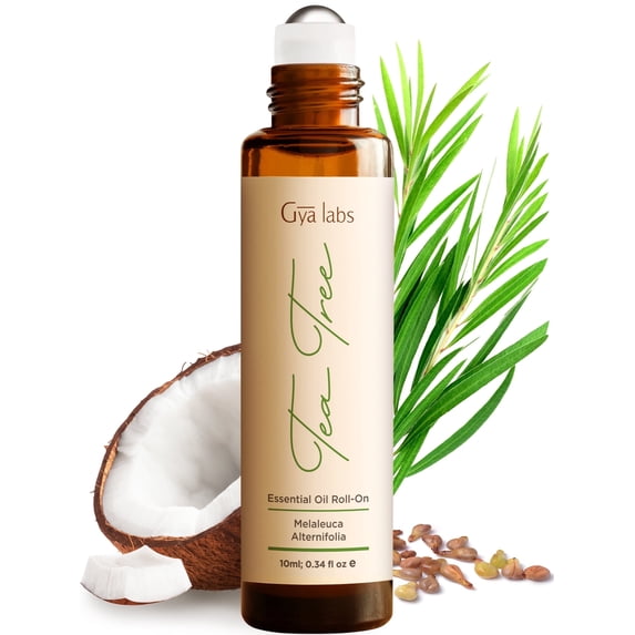 Gya Labs Tea Tree Essential Oil Roll On for Breakouts & Skin Care (0.34 fl oz)
