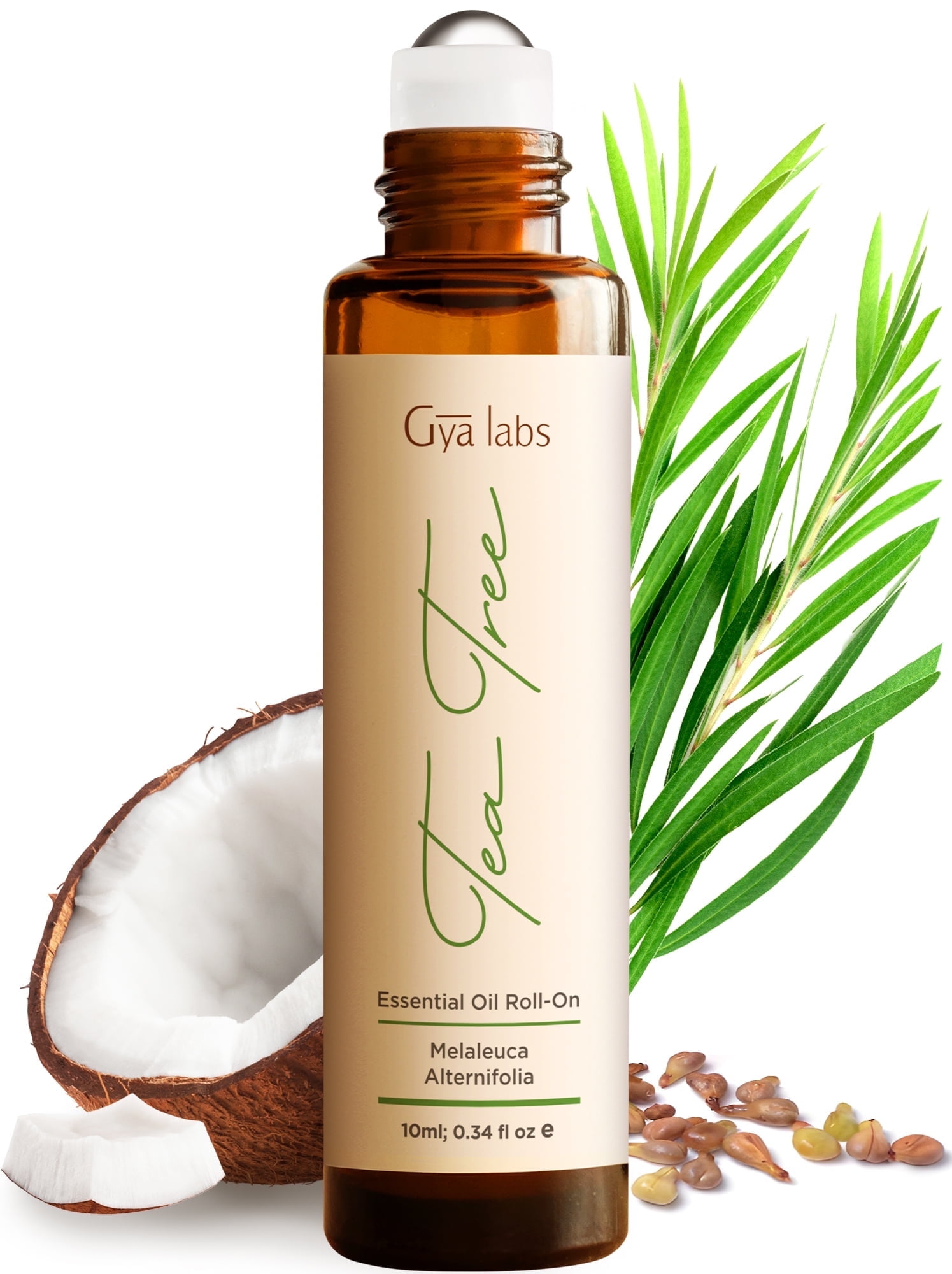 Gya Labs Tea Tree Essential Oil Roll On for Breakouts & Skin Care (0.34 fl oz)