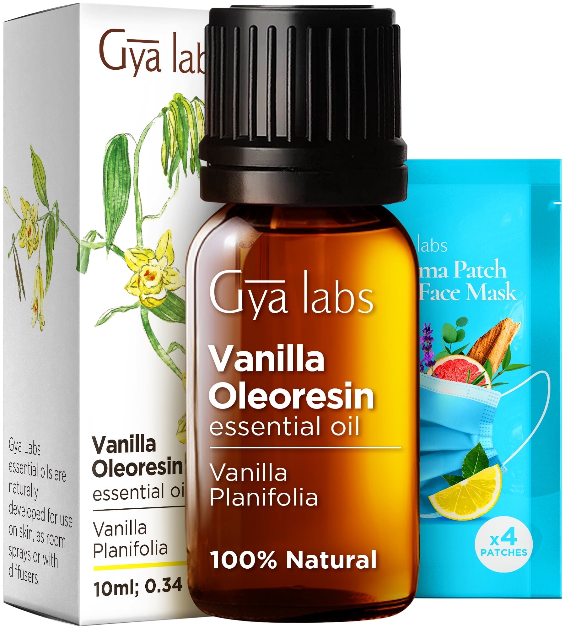 Gya Labs Vanilla Essential Oil for Diffuser - Vanilla Oleoresin Essential Oil for Skin, Long Lasting Vanilla Oil Perfume (0.34 fl oz)