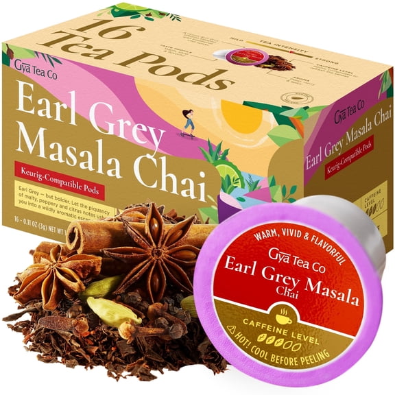 Gya Tea Co Earl Grey Masala Chai Tea K-Cup (16 Pods)